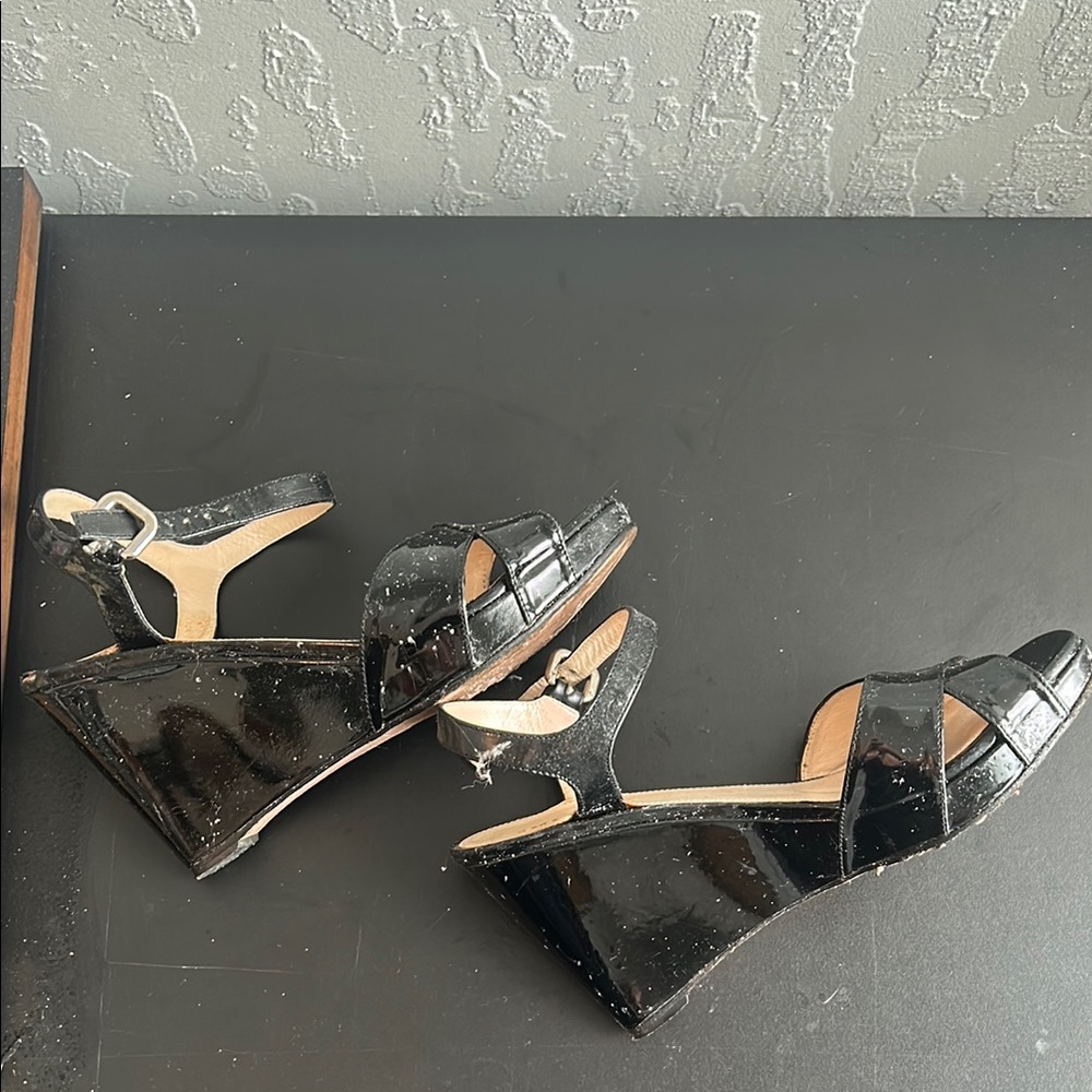 Prada Black Sandals with Ankle Strap and Chunky Heel - Picture 3 of 6